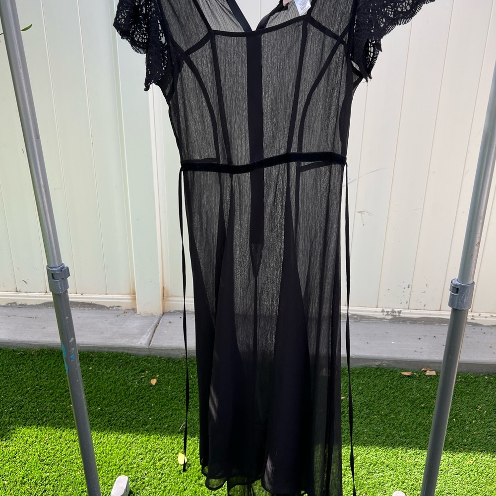 Sheer Black Lace Nightgown